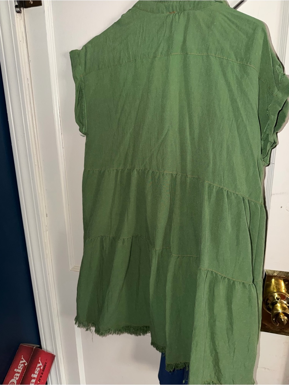 Umgee Olive Green Tiered Short Sleeve Tunic